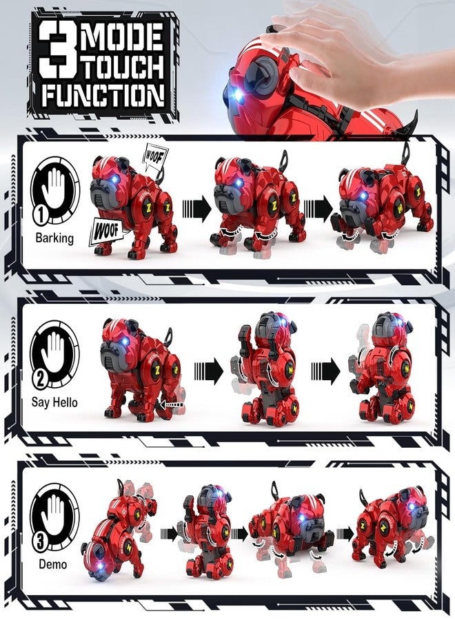 SKYBUCKET 2 Batteries Robot Dog for Kids, Remote Control Robot Rechargeable Programing Stunt Robo Dog with Sing, Dance, Touch Function, Robotic Dog Toy for Boys Ages 5 6 7 8 9 10+ Birthday Gifts, Red - Image 5
